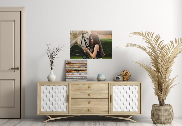 Girl and pony photography canvas